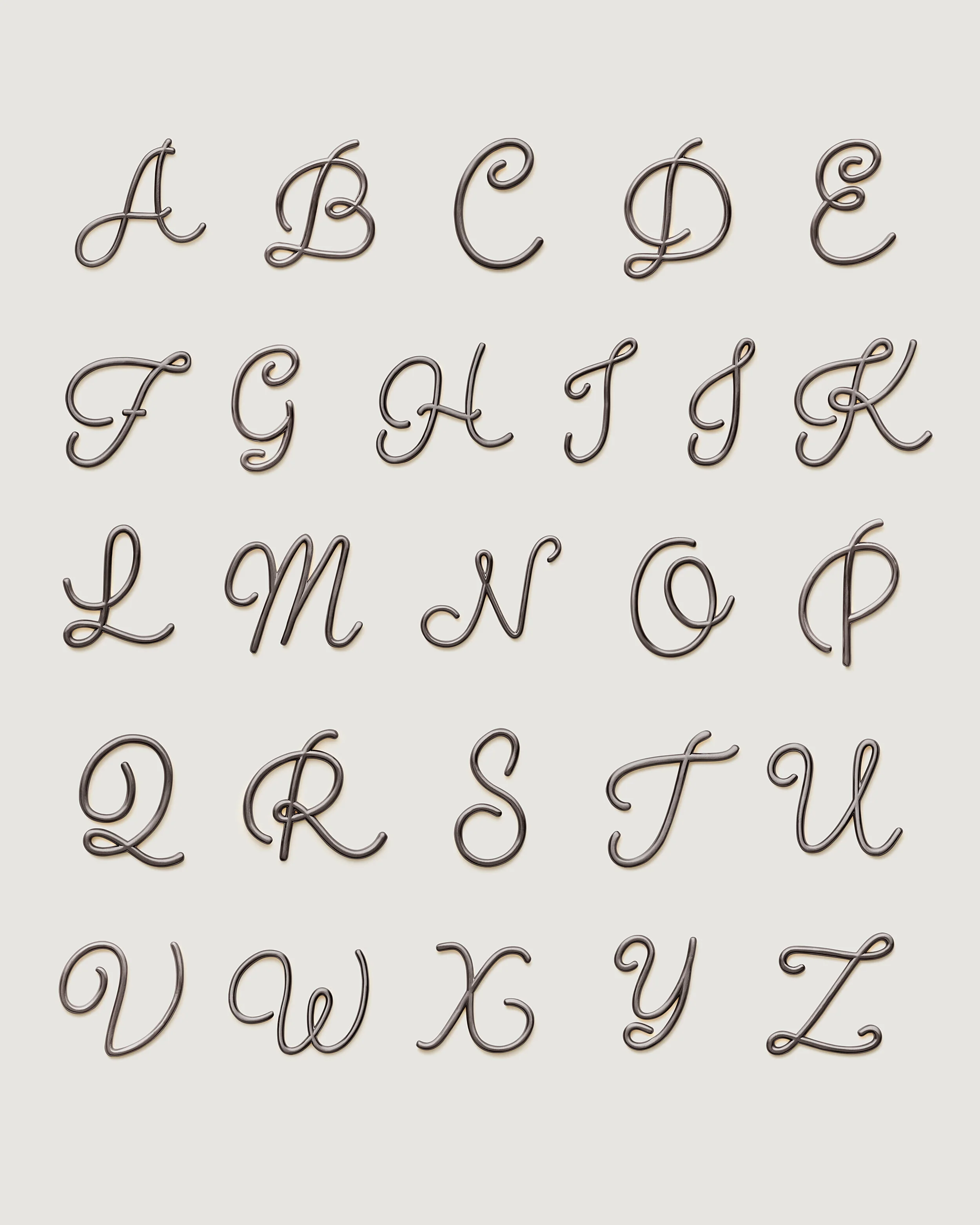Alphabet Bag Charm | Brushed Gunmetal - Image 5