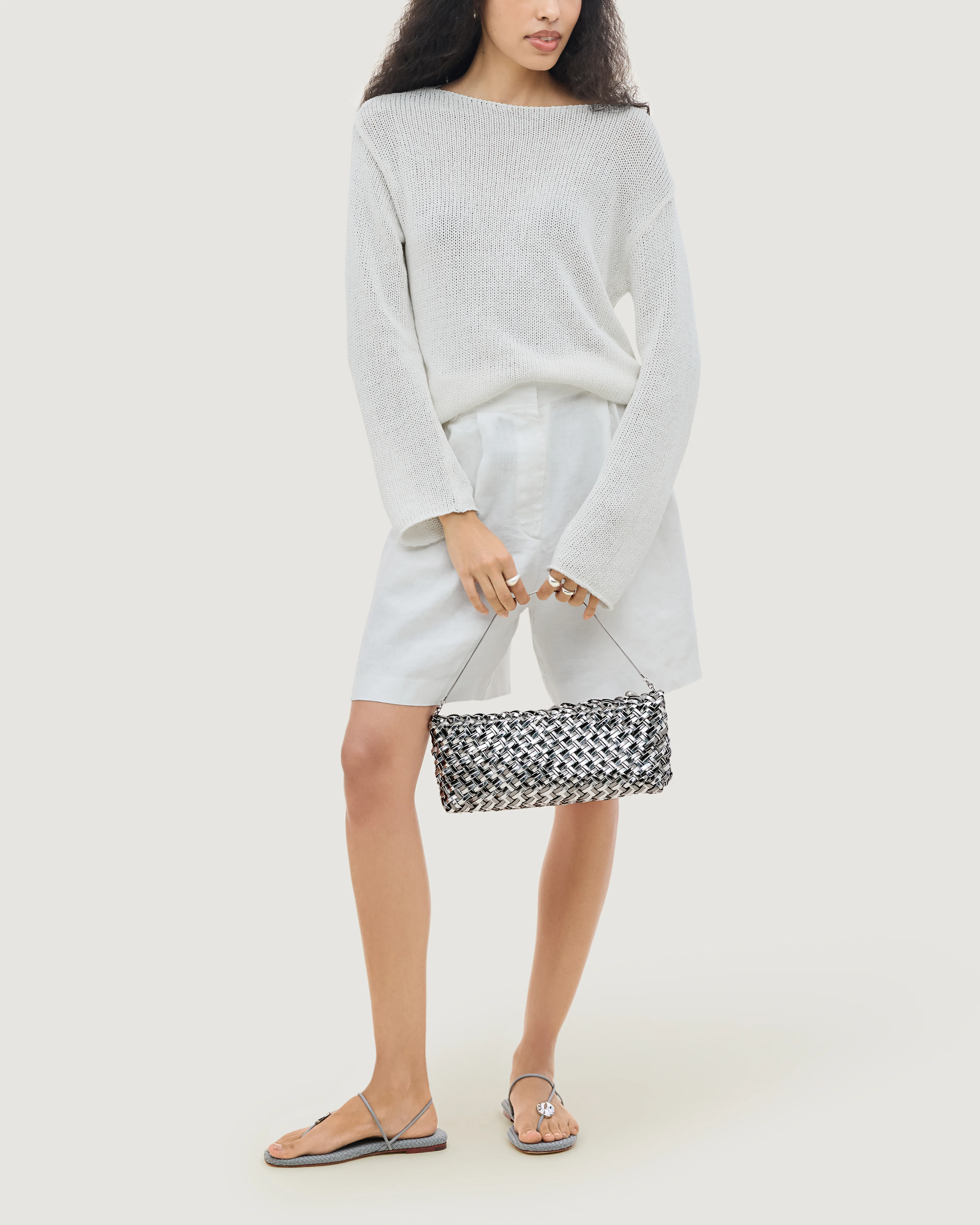Gala Clutch Double Weave Metallic | Pewter - Image 5