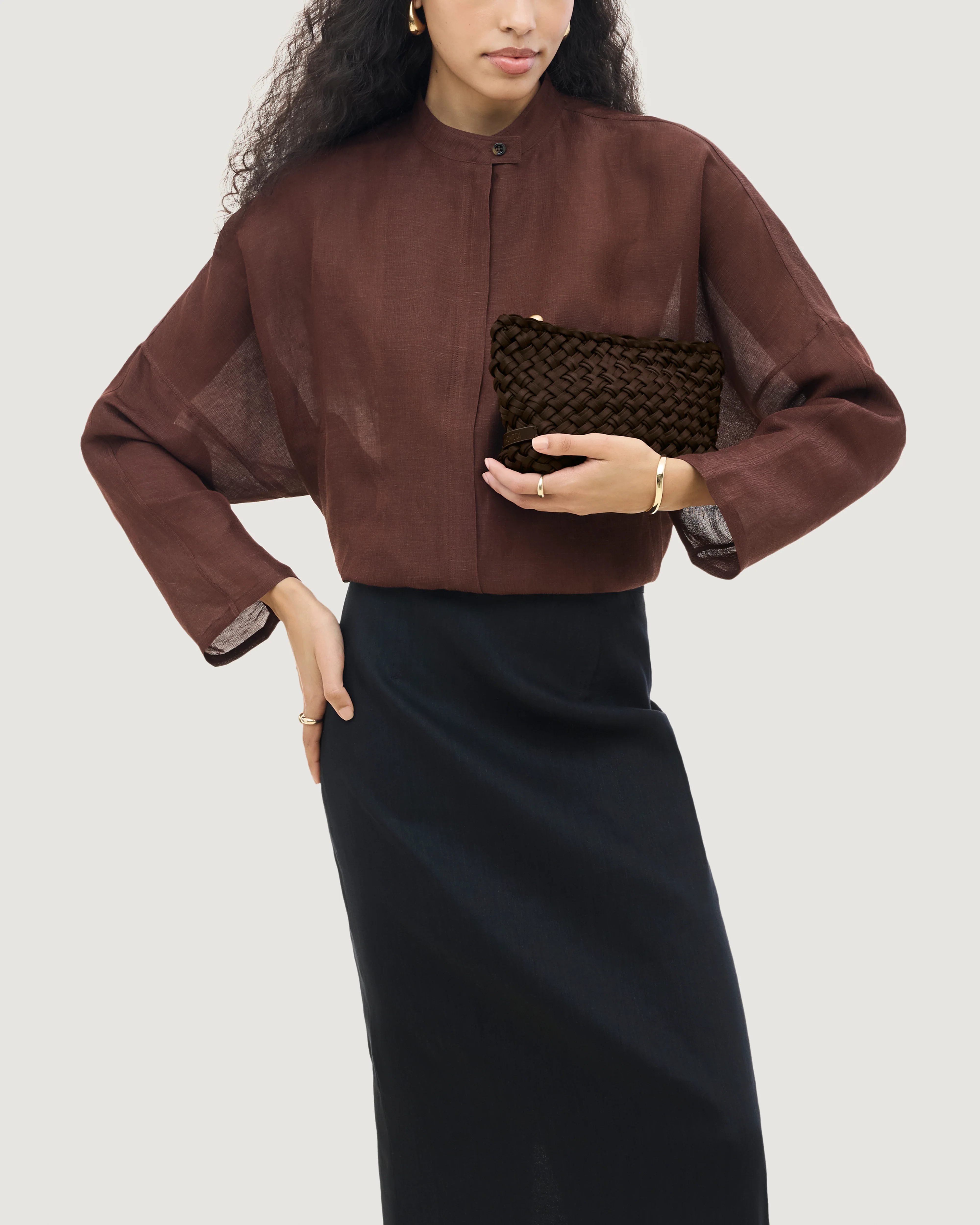 Gigi Clutch Double Weave | Chocolate - Image 4