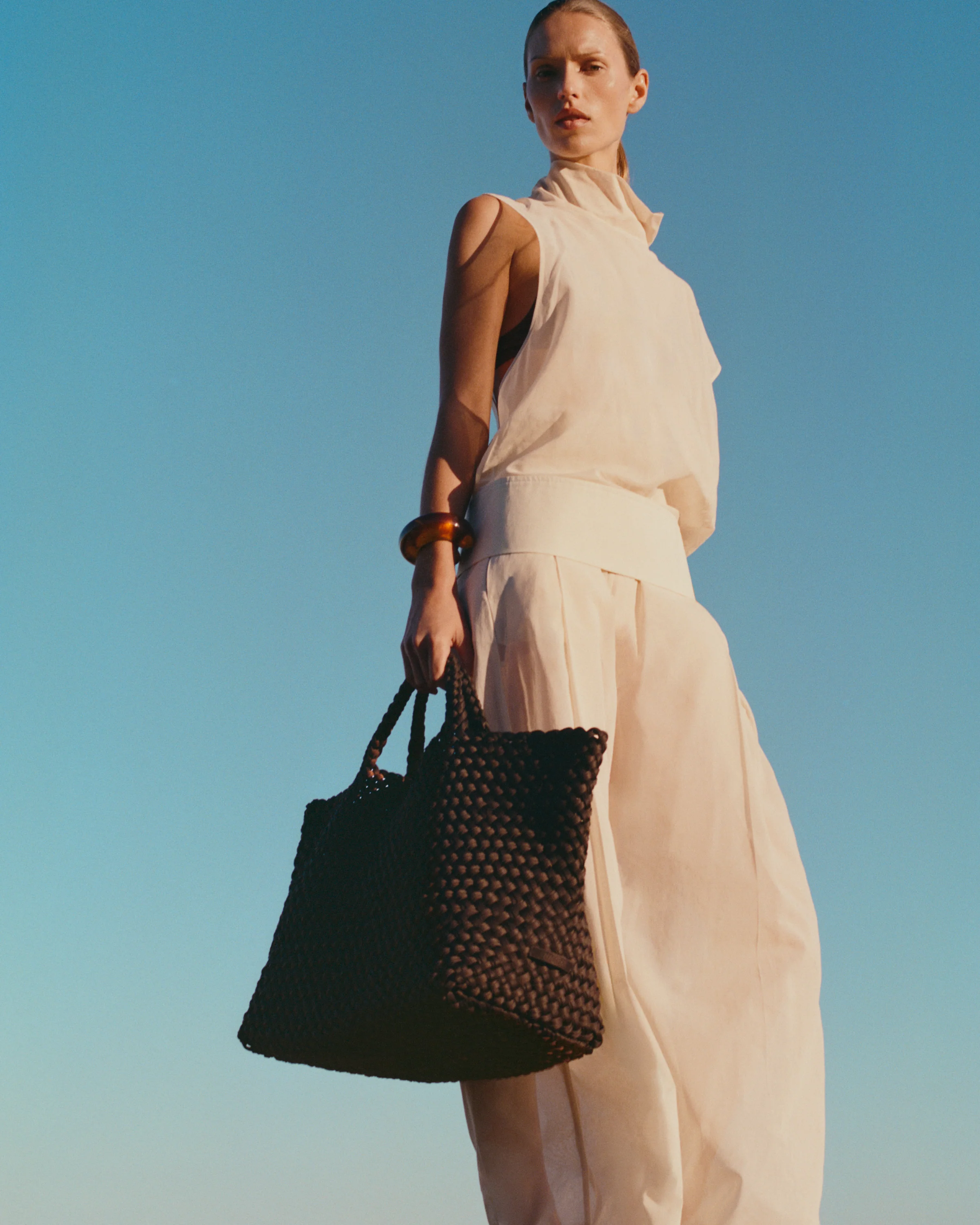 St. Barths Large Tote Double Weave | Chocolate - Image 4