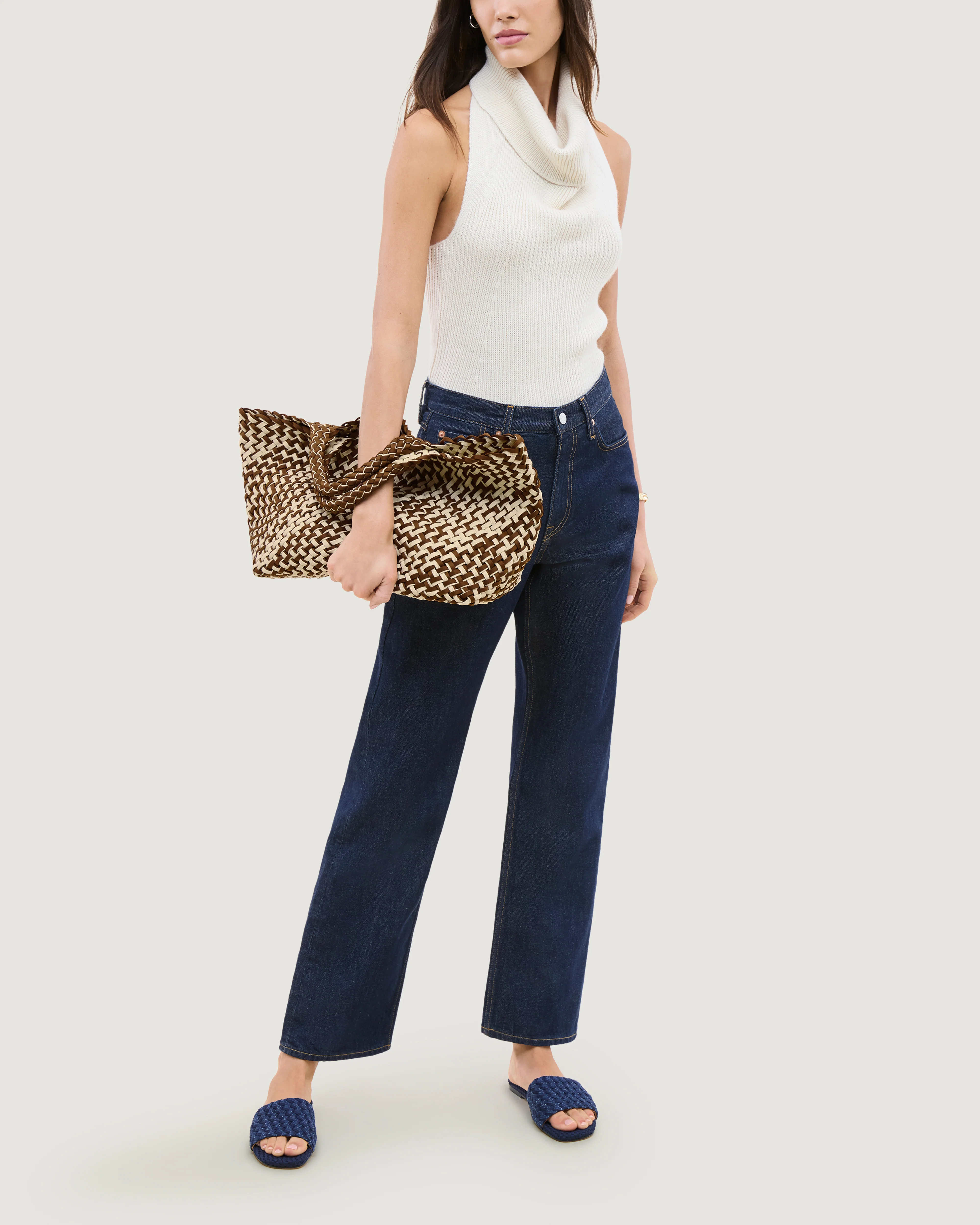 St. Barths Medium Tote Double Weave | Carmel - Image 6