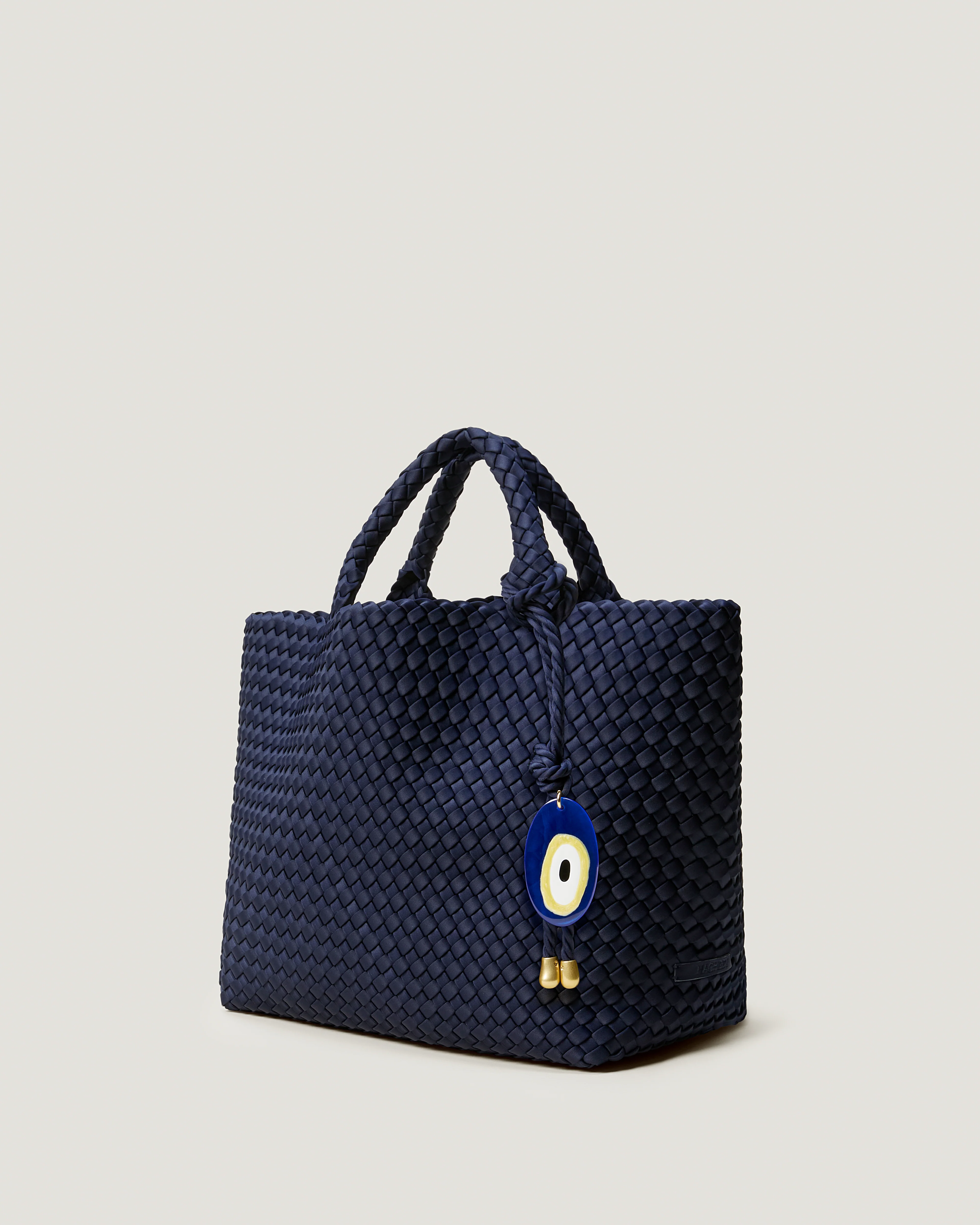 St. Barths Medium Tote with Evil Eye Charm | Ink Blue - Image 4