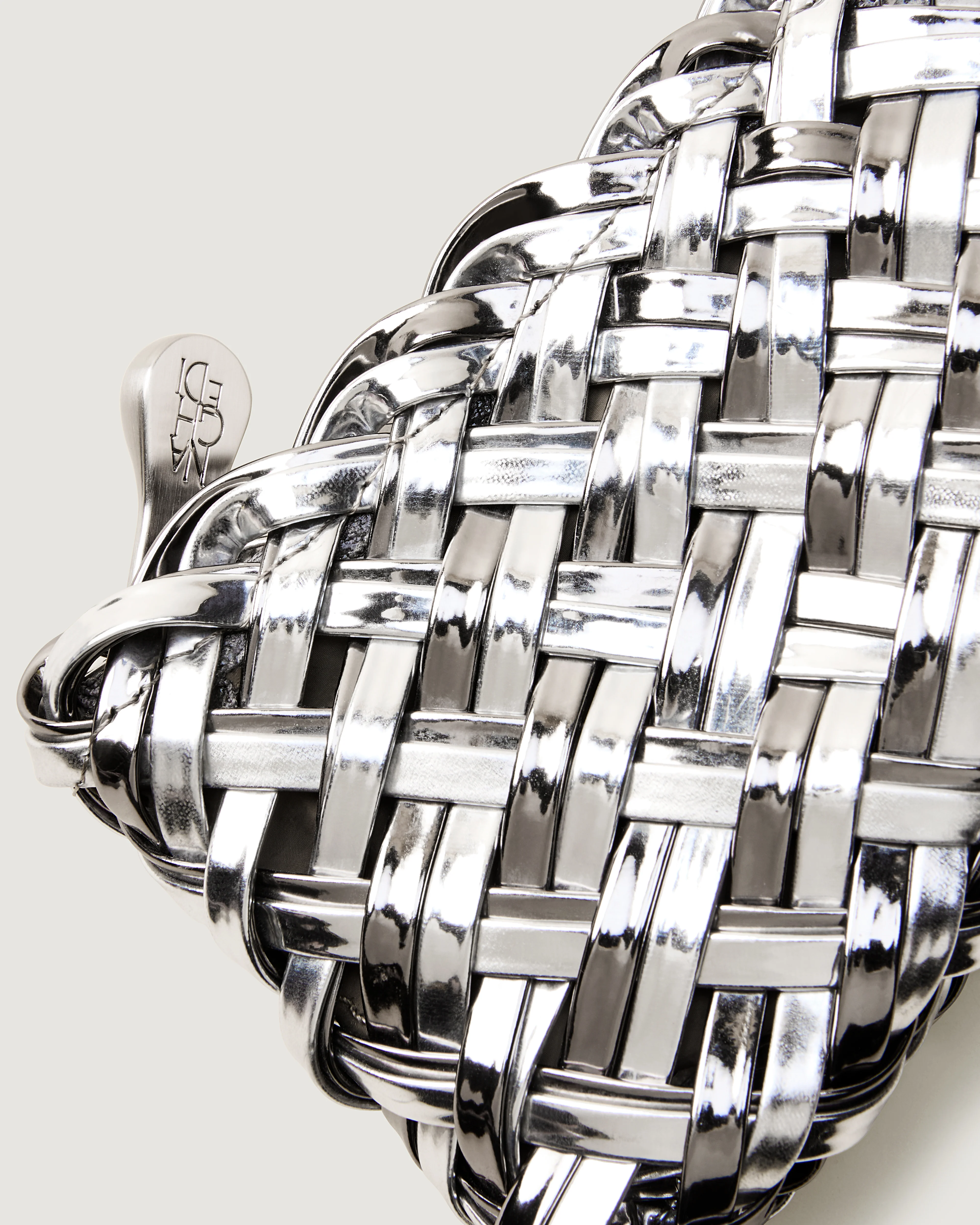 St. Barths Petit Tote Double Weave Metallic | Pewter - Image 3