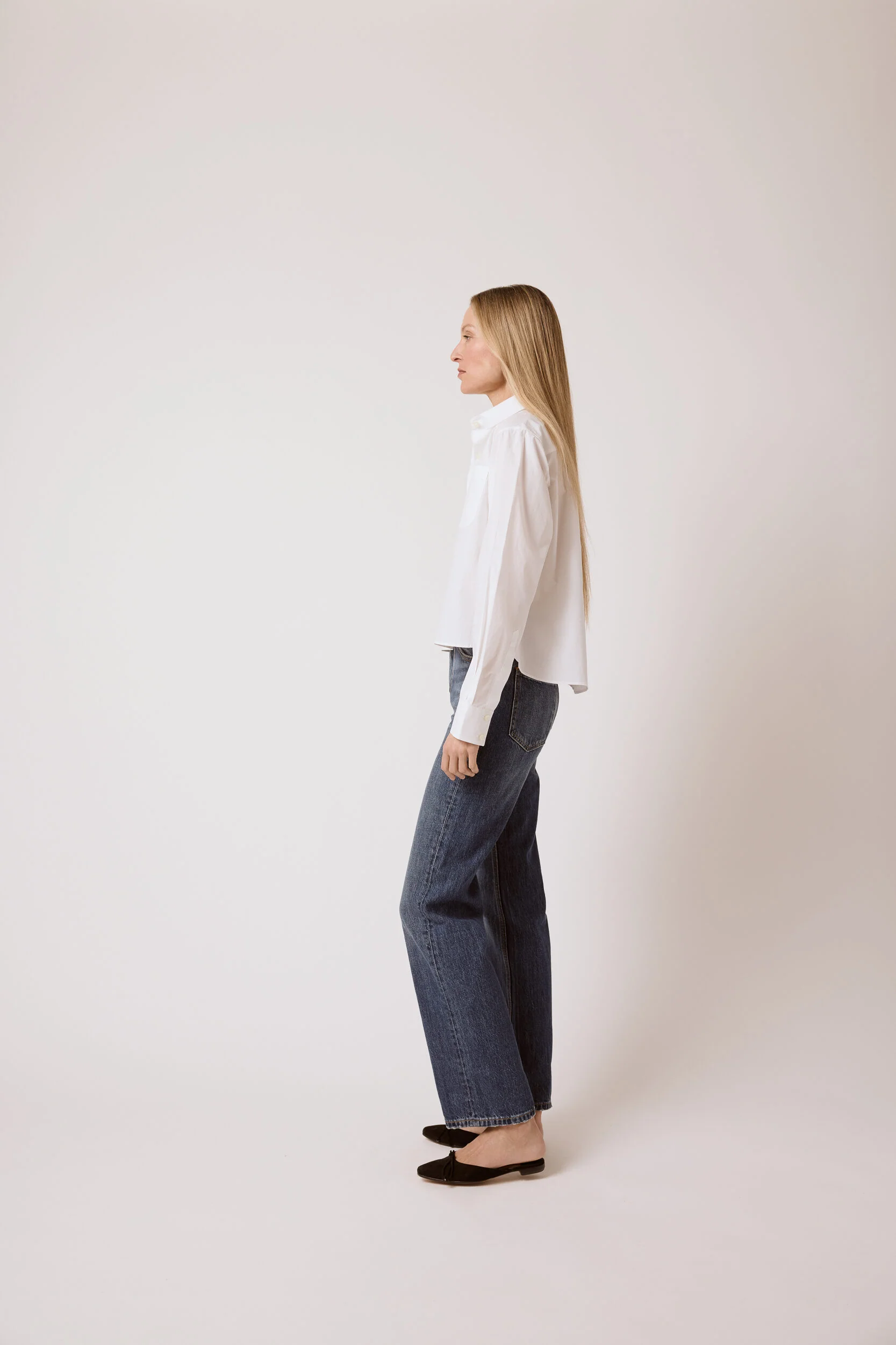 T.Line Coco Cropped Shirt | White Poplin - Image 2